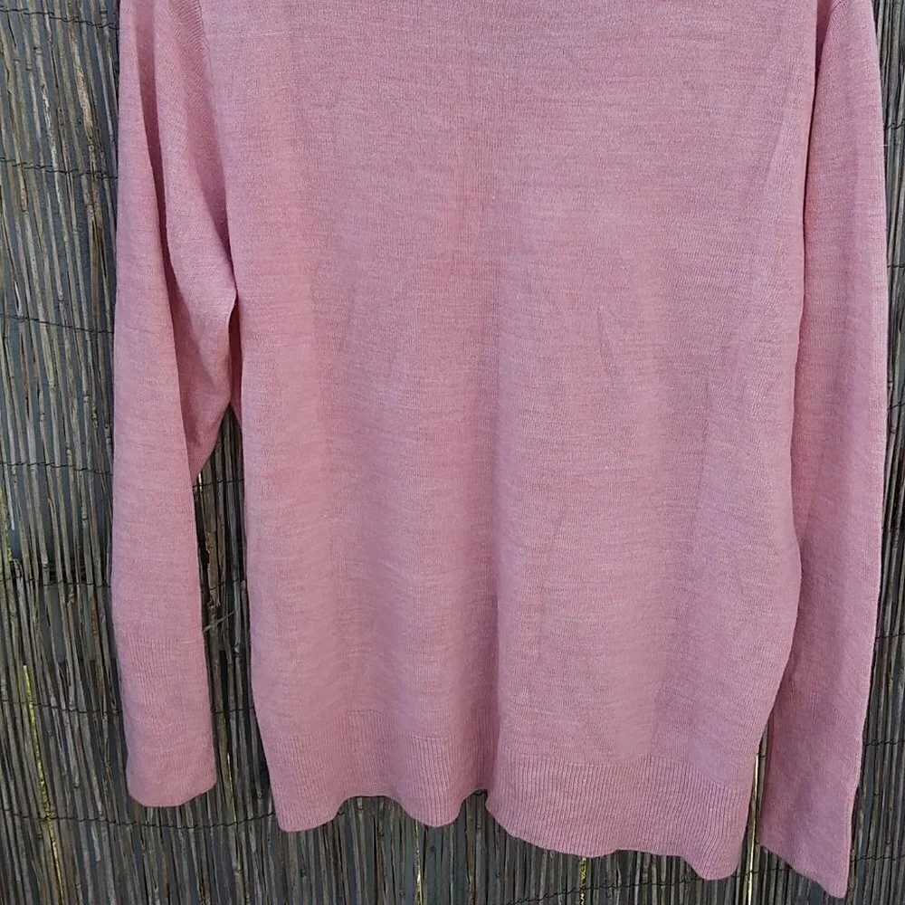 Pink V-Neck Cardigan Women's - No. Size. No Brand. - See Measurements